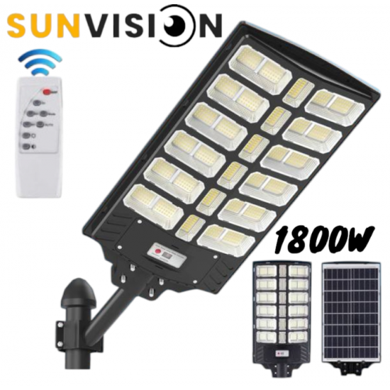 Соларна LED Улична Лампа SUNVISION 1800W Голяма с Дистанционно Управление 20 Секции BK280-20