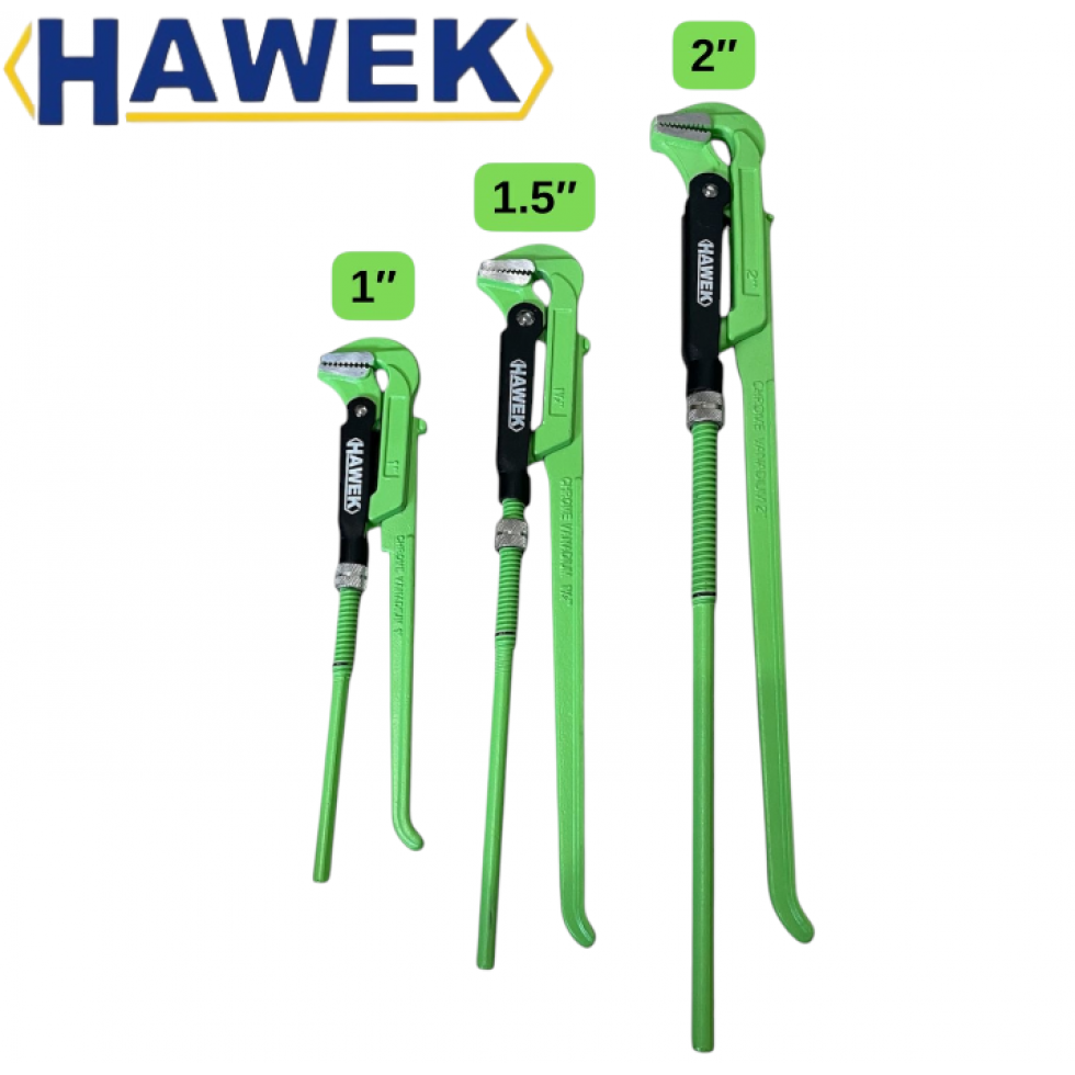 Комплект Водопроводни Ключове HAWEK 90° 1", 1.5" и 2" Хром-Ванадиева Стомана