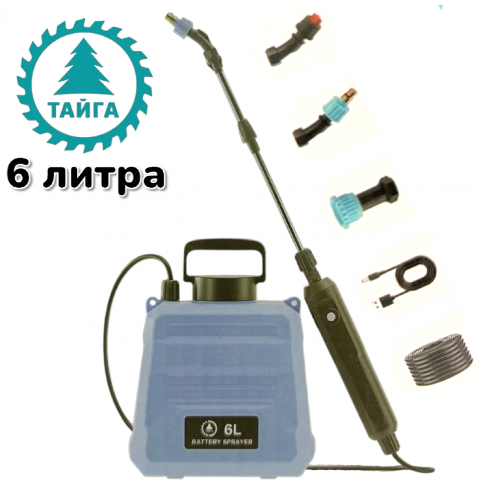 Гръбна Пръскачка 6 литра ТАЙГА Акумулаторна