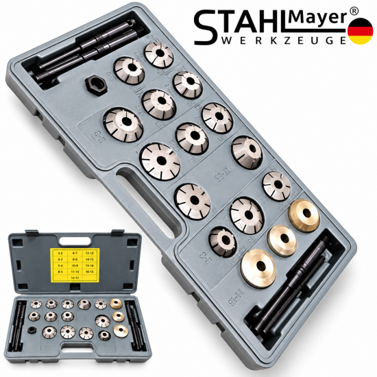 КОМПЛЕКТ ФРЕЗИ ЗА ШЛАЙФАНЕ НА ЛЕГЛА НА КЛАПАНИ STAHLMAYER КОМПЛЕКТ ФРЕЗИ ЗА ШЛАЙФАНЕ НА ЛЕГЛА НА КЛАПАНИ STAHLMAYER