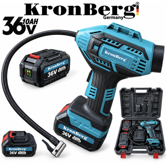 Акумулаторен Безчетков Компресор за Въздух 36V 10AH KRONBERG 2 Батерии
