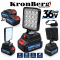 Акумулаторен LED Прожектор 36V 10AH KRONBERG Работна Лампа 2 Батерии и Зарядно Устройство 