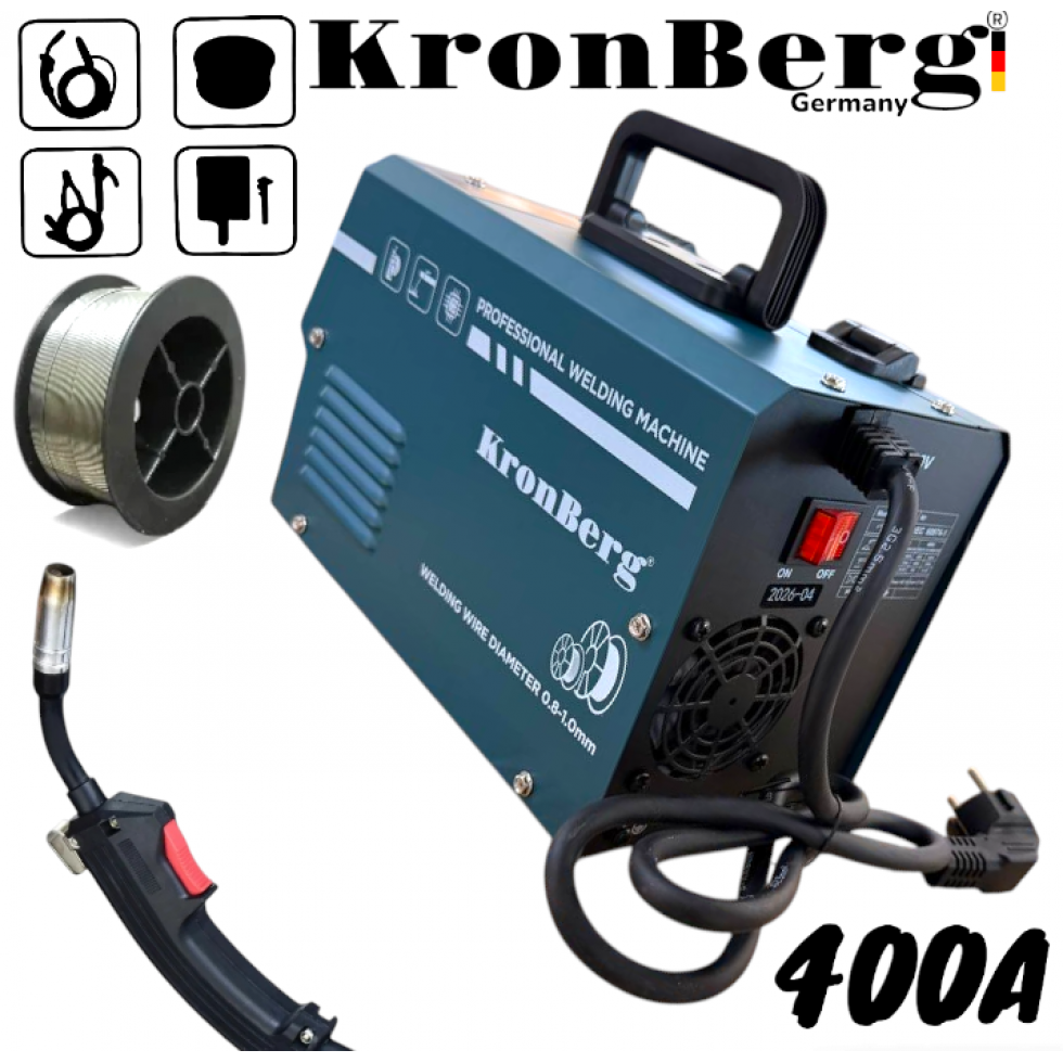 Телоподаващо и Инверторен Електрожен Комбиниран 2в1 KRONBERG 400A Заваръчен Апарат Телоподаващо и Инверторен Електрожен Комбиниран 2в1 KRONBERG 400A Заваръчен Апарат