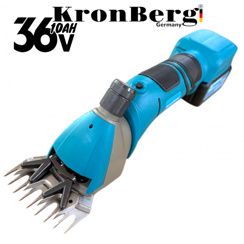 Акумулаторна Машинка за Подстригване на Овце и Животни 36V 10AH KRONBERG 2 Батерии и Подарък Резервен Нож
