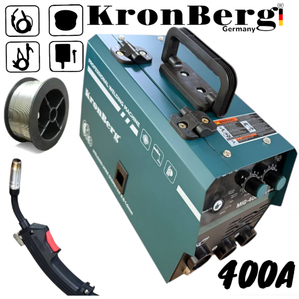 Телоподаващо и Инверторен Електрожен Комбиниран 2в1 KRONBERG 400A Заваръчен Апарат Телоподаващо и Инверторен Електрожен Комбиниран 2в1 KRONBERG 400A Заваръчен Апарат