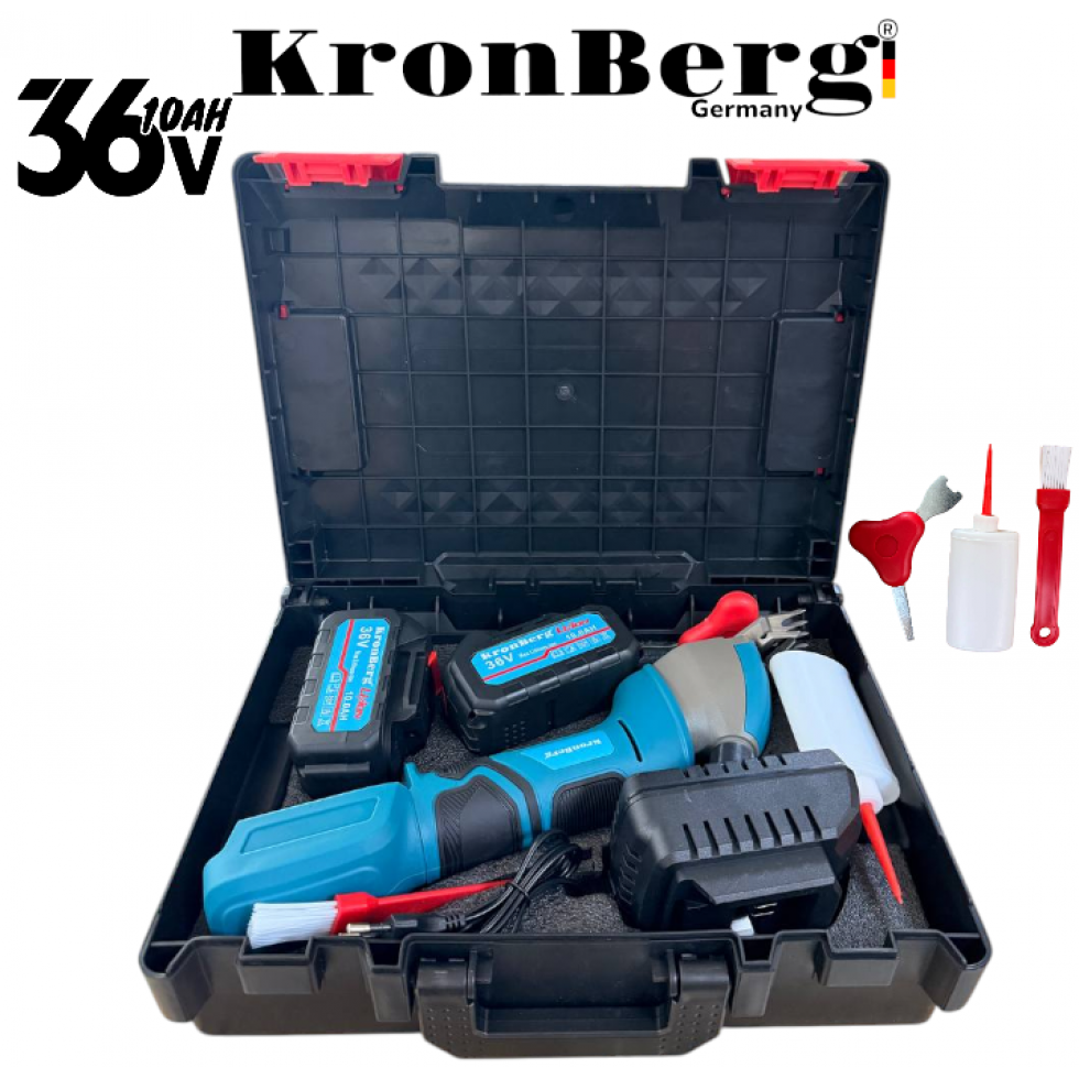 Акумулаторна Машинка за Подстригване на Овце и Животни 36V 10AH KRONBERG 2 Батерии и Подарък Резервен Нож
