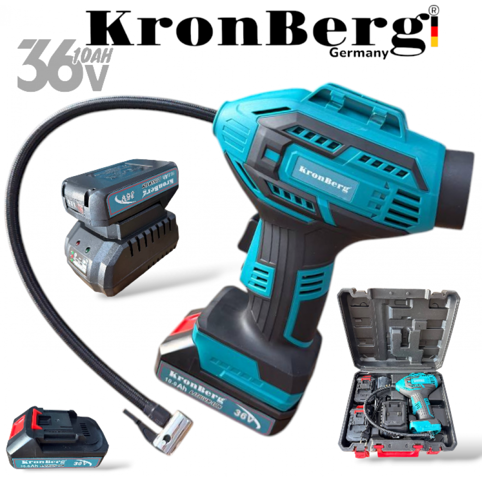 Акумулаторен Безчетков Компресор за Въздух 36V 10AH KRONBERG 2 Батерии