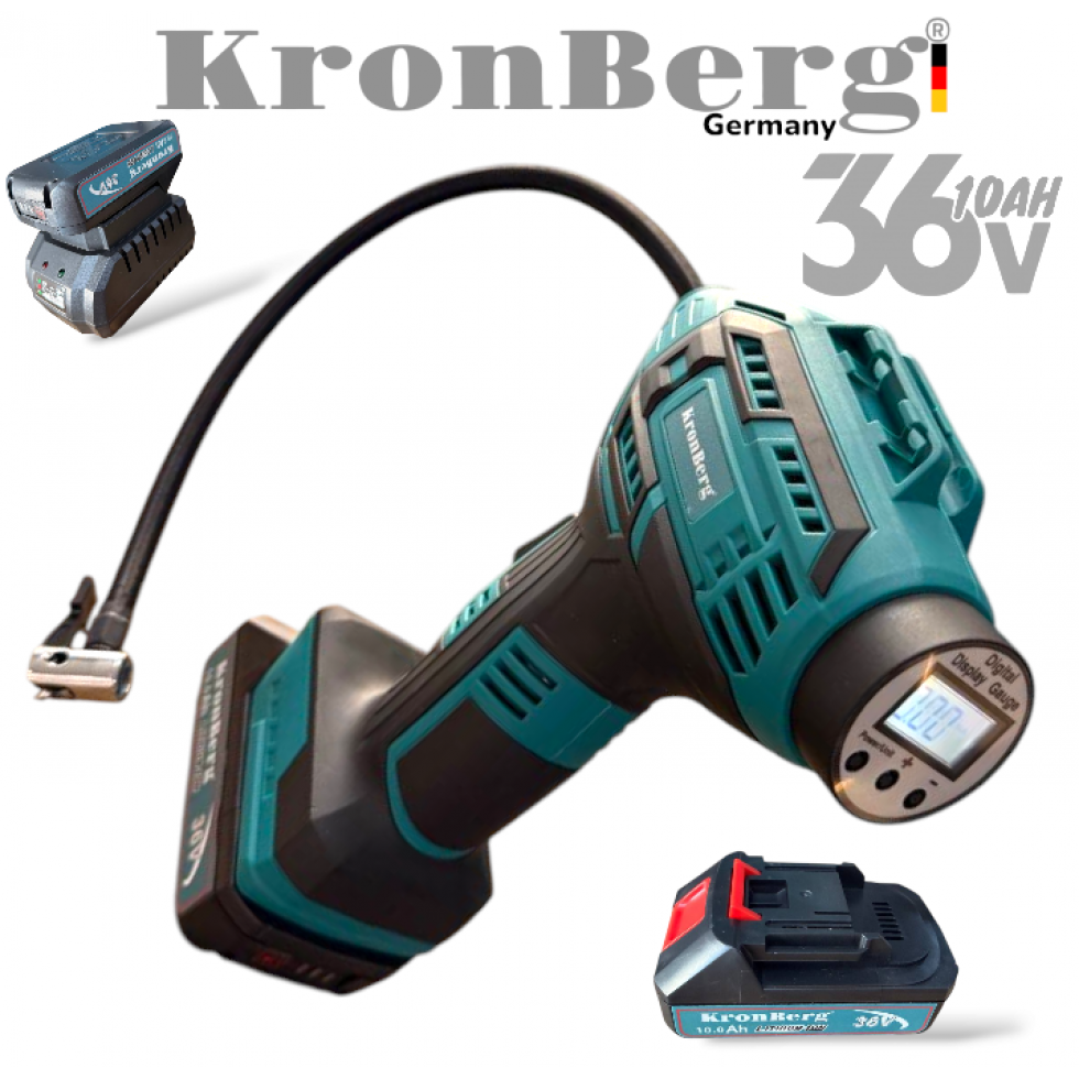 Акумулаторен Безчетков Компресор за Въздух 36V 10AH KRONBERG 2 Батерии