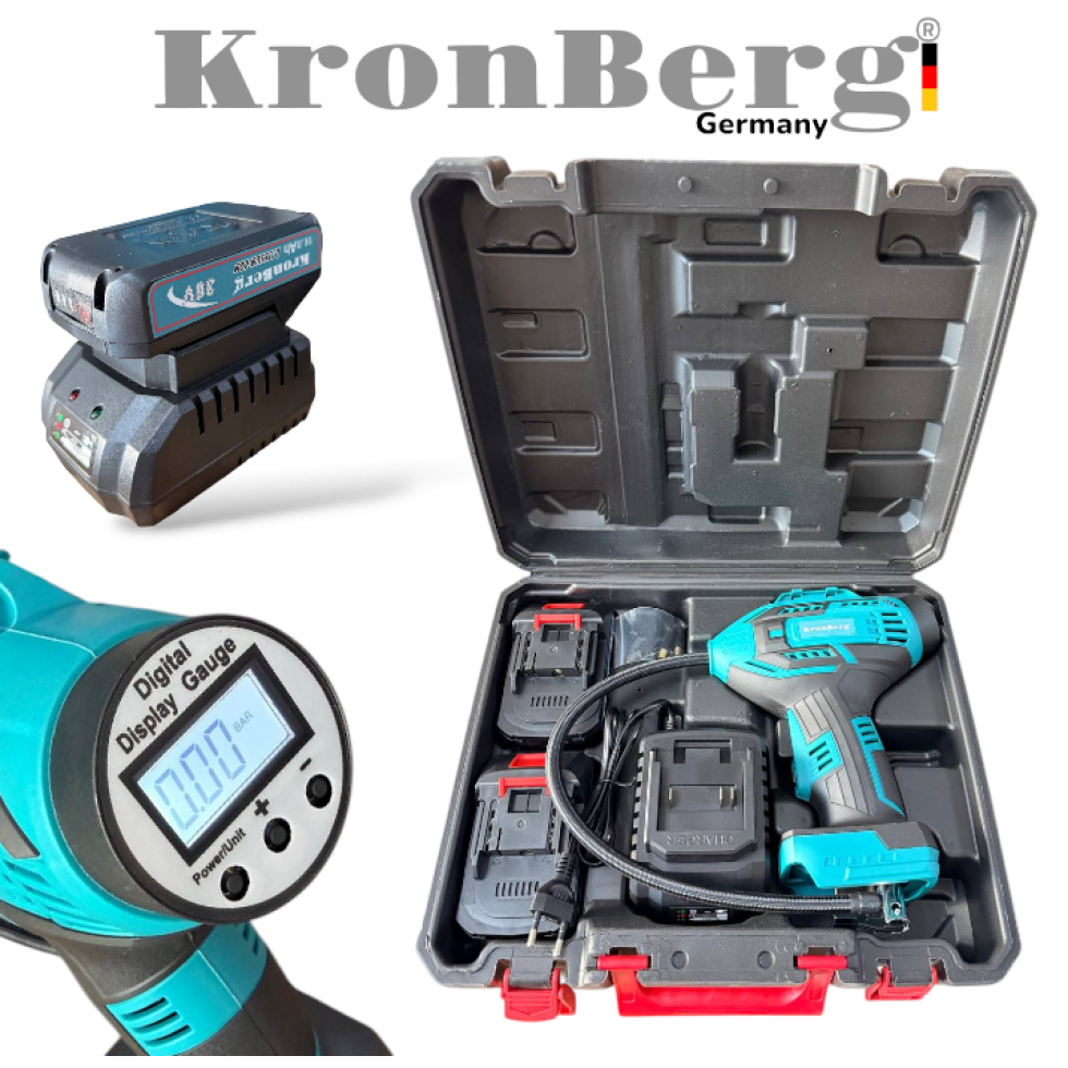 Акумулаторен Безчетков Компресор за Въздух 36V 10AH KRONBERG 2 Батерии
