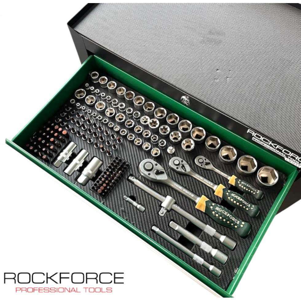 Шкаф с Инструменти 240 части 5 чекмеджета ROCKFORCE Шкаф с Инструменти 240 части 5 чекмеджета ROCKFORCE