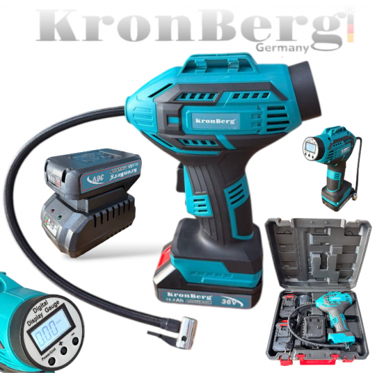 Акумулаторен Безчетков Компресор за Въздух 36V 10AH KRONBERG 2 Батерии