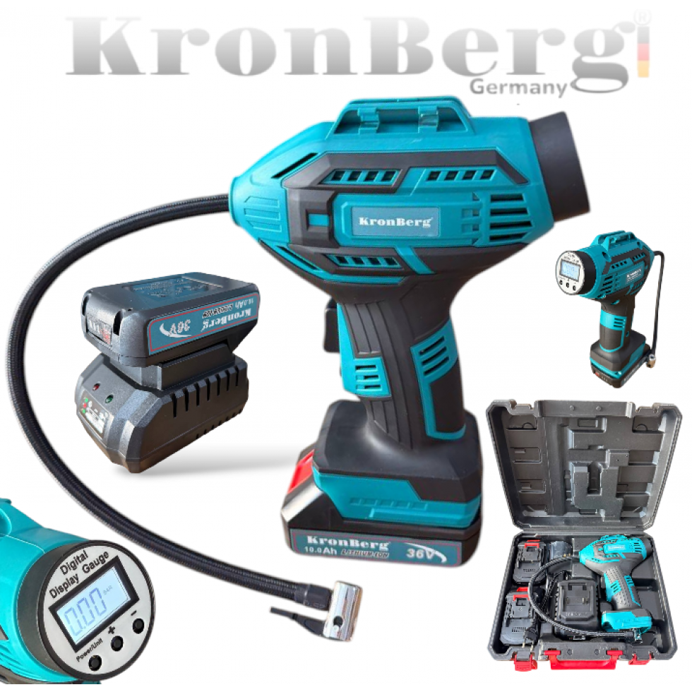 Акумулаторен Безчетков Компресор за Въздух 36V 10AH KRONBERG 2 Батерии