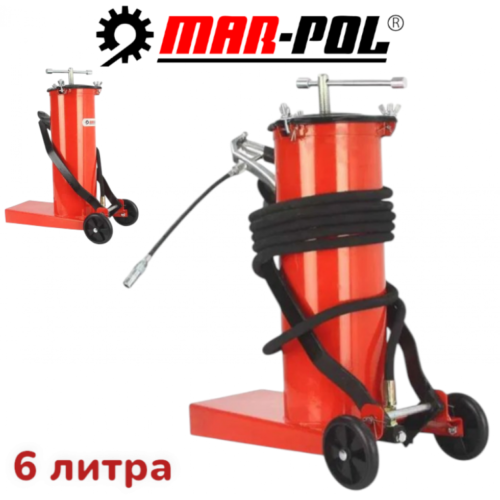 Крачна Помпа за Гресиране 6 литра MAR-POL Система за Гресиране Такаламит