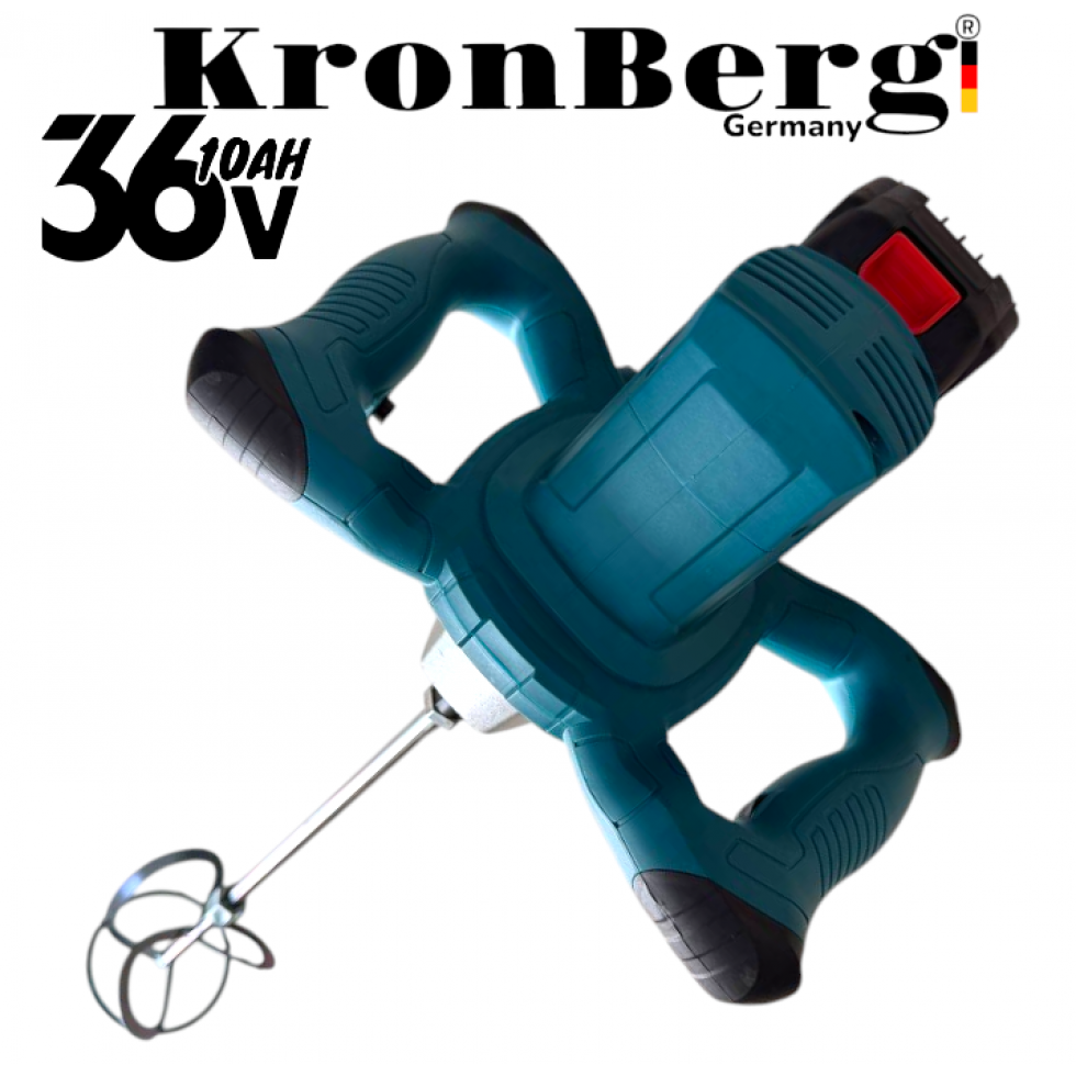 Акумулаторен Mиксер Бъркалка за Бетон Боя и Мазилки Цимент KRONBERG 36V 10AH Безчетков с 2 батерии Акумулаторен Mиксер Бъркалка за Бетон Боя и Мазилки Цимент KRONBERG 36V 10AH Безчетков с 2 батерии
