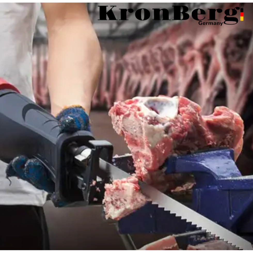 Елекрически Професионален Саблен Трион 3800W KRONBERG 220V Прав Трион за Месо Кости Метал Желязо Пластмаса Дърво и др. в Куфар Елекрически Професионален Саблен Трион 3800W KRONBERG 220V Прав Трион за Месо Кости Метал Желязо Пластмаса Дърво и др. в Куфар