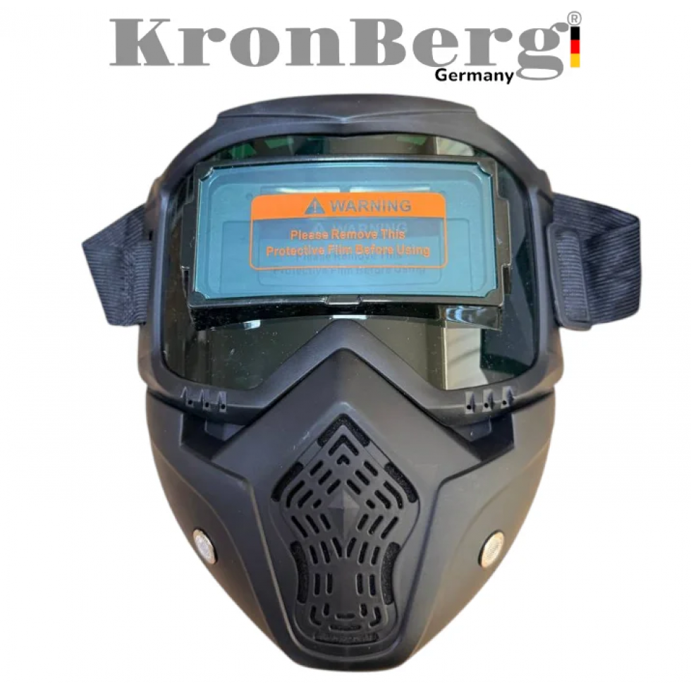 2в1 Телоподаващо с Инверторен Електрожен 400A KRONBERG Заваръчен Апарат до 5мм + Соларен Шлем