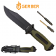 Универсален Нож с Фиксирано Острие GERBER за Оцеляване с Кания и Компас Нож