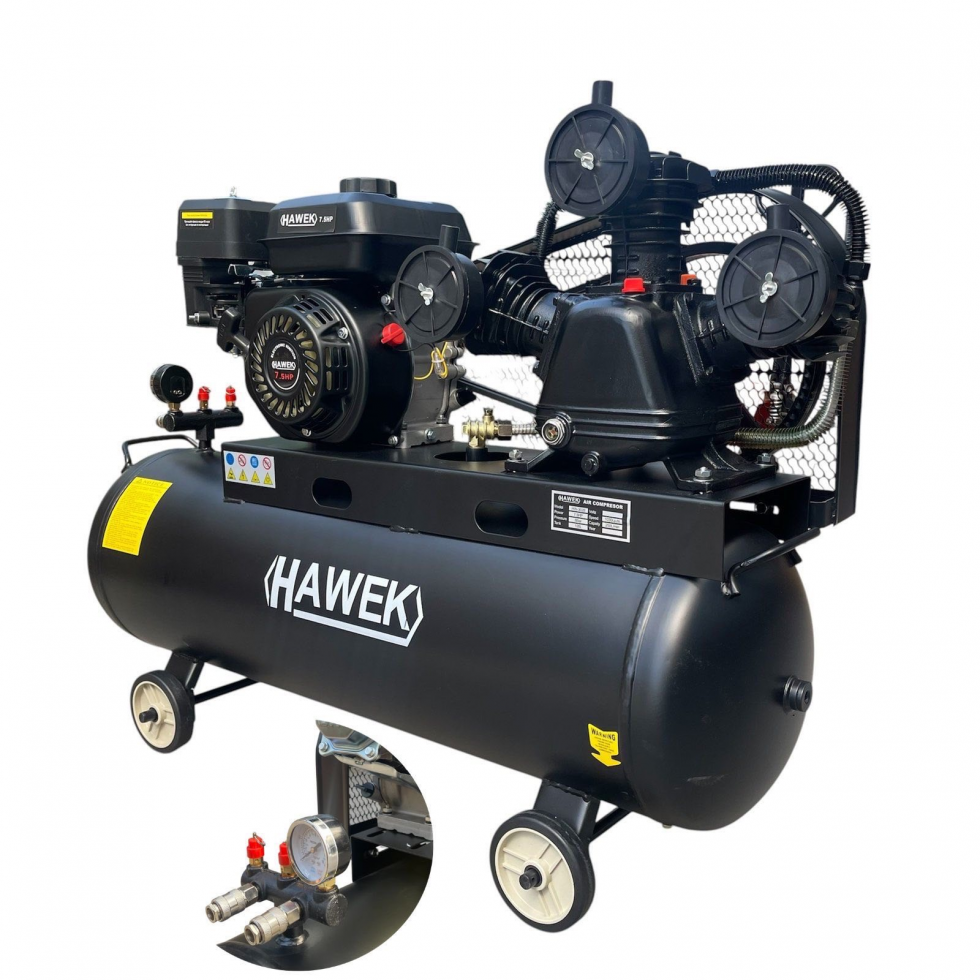 Бензинов Компресор за Въздух 100 ЛИТРА 7.5HP HAWEK HW 3028 Бензинов Компресор за Въздух 100 ЛИТРА 7.5HP HAWEK HW 3028