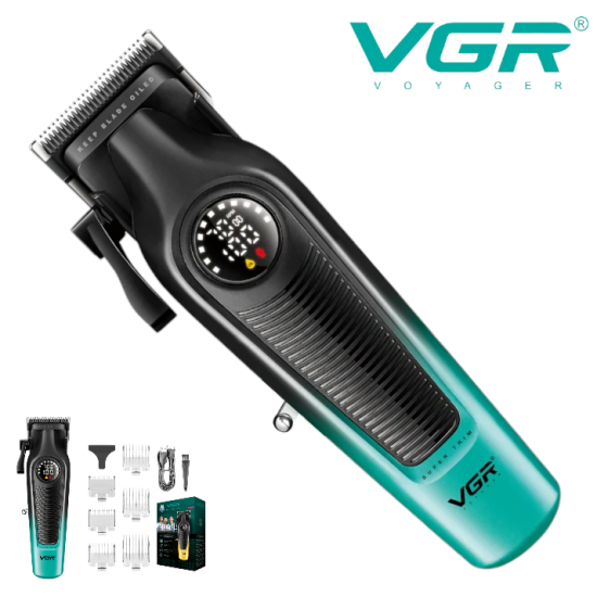 Машинка за Подстригване на Коса и Брада VGR V-196 Златен и Зелен
