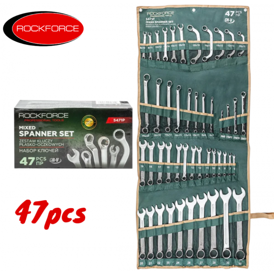 Професионален Комплект Комбинирани Ключове ROCKFORCE 47 части Ключове