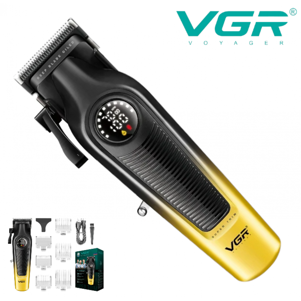 Машинка за Подстригване на Коса и Брада VGR V-196 Златен и Зелен Машинка за Подстригване на Коса и Брада VGR V-196 Златен и Зелен