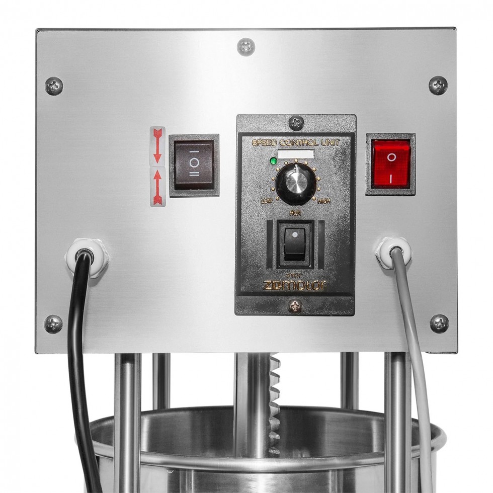 Електрическа Пълначка Професионална за Месо Кайма Наденици Колбаси 15 литра с Педал + 4 фунии Пълначка