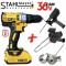 Акумулаторен Винтоверт 36V 8,0AH STAHLMAYER + Приставка Адаптер Зеге Трион + Приставка за Рязане на Ламарина и Метал + Приставка Резачка Трион за Клони 18см шина 2 батерии