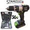 Акумулаторен Винтоверт 36V 8AH STAHLMAYER BLACK Серия + 40 части Инструменти Ударна Бормашина модел 2025