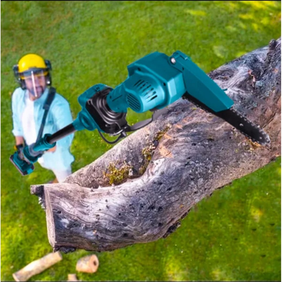 Телескопичен Прът и Акумулаторна Резачка Безчеткова за Клони 36V 8,0AH KRAFTROYAL 2 Батерии Безжичен Верижен Трион