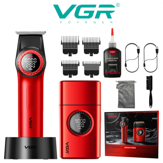 2в1 Машинка за Подстригване и Самобръсначка Шейвър SHAVER VGR V-977 V-377 Водоустойчив RED 2в1 Машинка за Подстригване и Самобръсначка Шейвър SHAVER VGR V-977 V-377 Водоустойчив RED