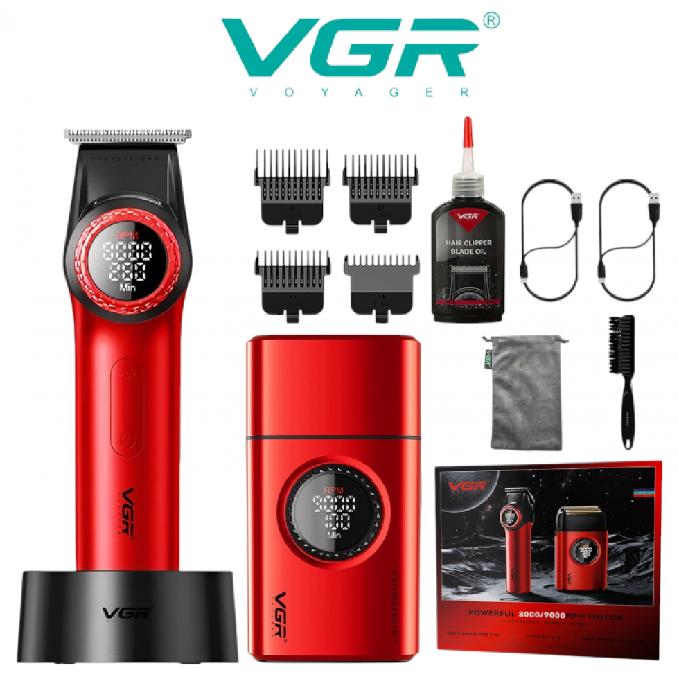 2в1 Машинка за Подстригване и Самобръсначка Шейвър SHAVER VGR V-977 V-377 Водоустойчив RED 2в1 Машинка за Подстригване и Самобръсначка Шейвър SHAVER VGR V-977 V-377 Водоустойчив RED