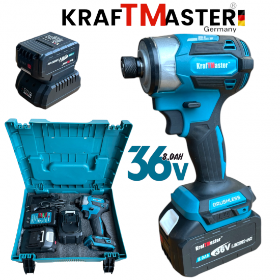 Ударен Винтоверт Импакт 36V 8,0AH KRAFT MASTER 850Nm 2 Батерии