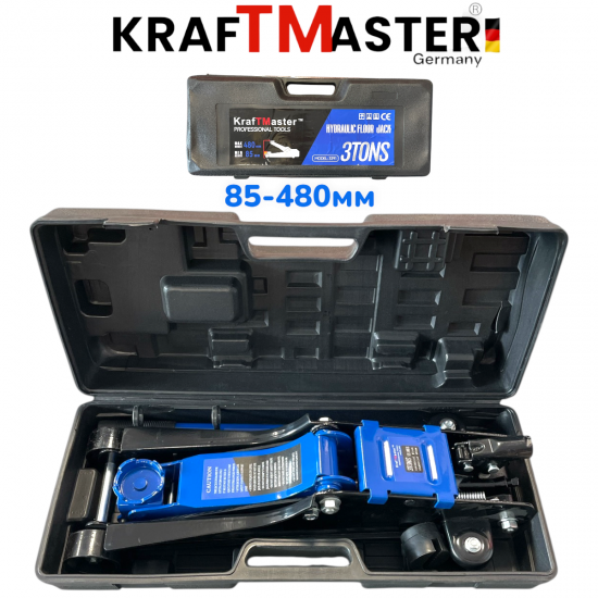 Хидравличен Крик 3 тона 85-480мм KRAFTMASTER в куфар