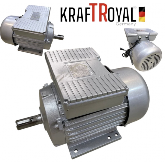 МОНОФАЗЕН ЕЛЕКТРОМОТОР 1.5kW 2800 ОБОРОТА В МИНУТА  KRAFTROYAL ЕЛМОТОР ДВИГАТЕЛ С ШАЙБА ЗА ОСТА