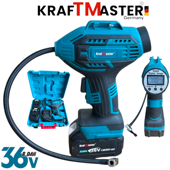 Акумулаторен Компресор за Гуми с 2 батерии 36V 8,0Ah KRAFTMASTER