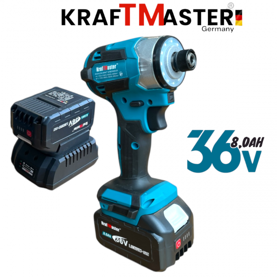 Ударен Винтоверт Импакт 36V 8,0AH KRAFT MASTER 850Nm 2 Батерии