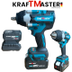 Голям Безчетков Акумулаторен Ударен Гайковерт-Импакт Винтоверт 1/2 36V 8,0AH с 25 части в Куфар KRAFTMASTER 