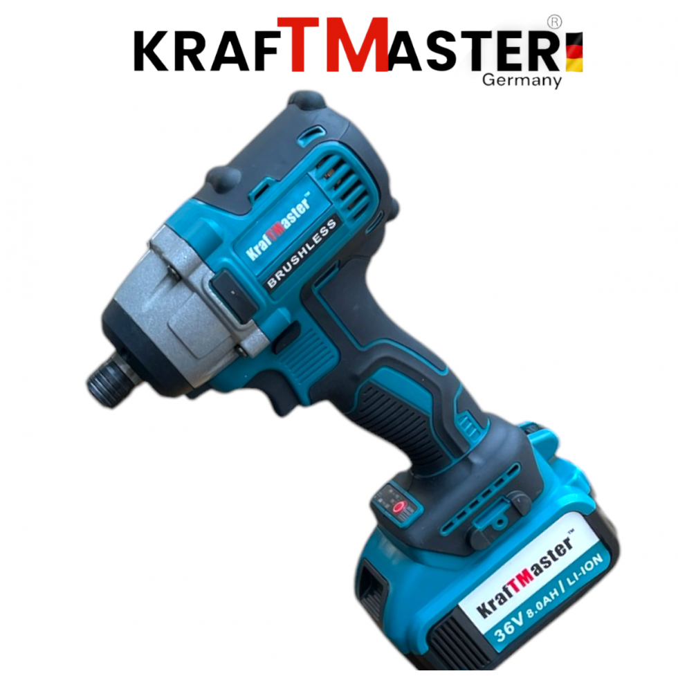 Комплект 2в1 Акумулаторен Винтоверт и Импакт 36V 8Ah KRAFTMASTER 2 Батерии в КУФАР 