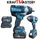 Голям Безчетков Акумулаторен Ударен Гайковерт-Импакт Винтоверт 1/2 36V 8,0AH с 25 части в Куфар KRAFTMASTER 