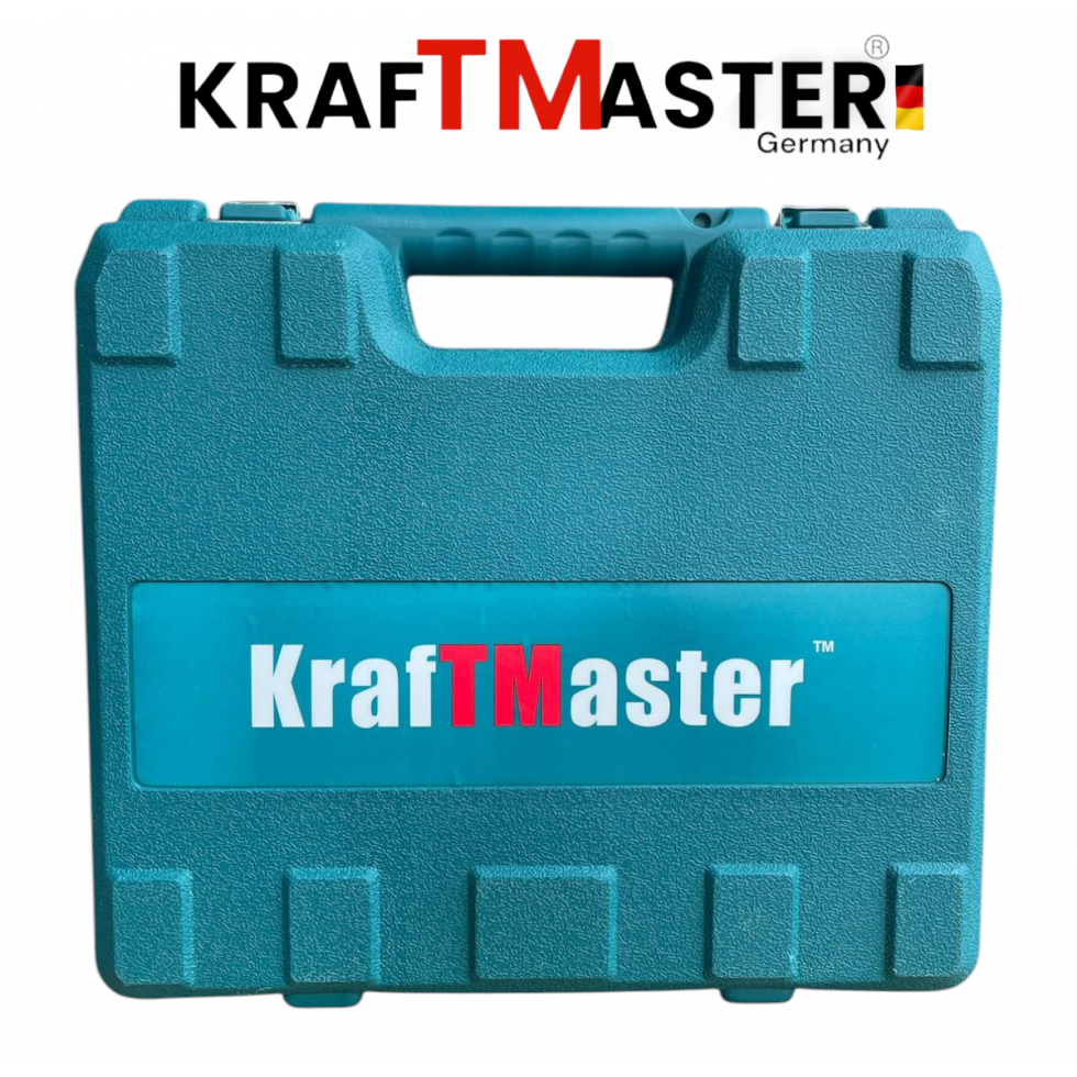 Акумулаторен Ъглошлайф 76мм и Двускоростен Винтоверт KRAFT MASTER 24V 6AH + 2 Броя батерии и Зарядно Накрайници и Дискове  