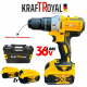 Безчетков Ударен Винтоверт 36V 8,0AH Акумулаторна Бормашина Безжична KRAFTROYAL Безчетков Ударен Винтоверт 36V 8,0AH Акумулаторна Бормашина Безжична KRAFTROYAL