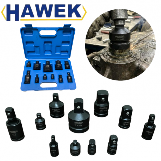 Ударни Адаптери – Преходници и Карета за Гедоре 11 части HAWEK