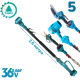 5в1 Акумулаторен Градински Промо Комплект Телескопичен Прът Духалка за Листа Резачка за Клони Лозарска Ножица и Тример за Трева 36V 8,0AH 3 Батерии