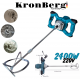 Строителен Миксер за Бетон Бъркалка за Цимент Лепило Боя и др. KRONBERG 2400W 220V Строителен Миксер за Бетон Бъркалка за Цимент Лепило Боя и др. KRONBERG 2400W 220V