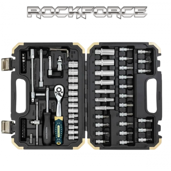 Професионално Гедоре 66 части 1/4″ Комплект Инструменти Тресчотка Вложки и Битове ROCKFORCE Професионално Гедоре 66 части 1/4″ Комплект Инструменти Тресчотка Вложки и Битове ROCKFORCE