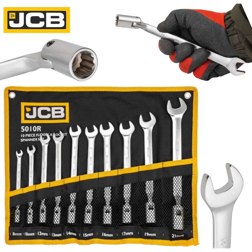 Глухи Ключове Звездогаечни Комплект JCB 10 части 8-2мм 5010R Глухи Ключове Звездогаечни Комплект JCB 10 части 8-2мм 5010R