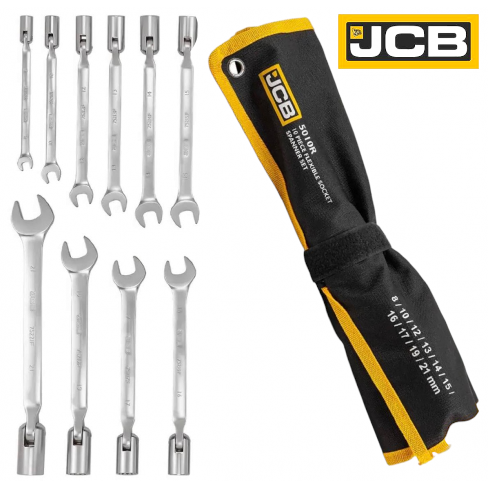 Глухи Ключове Звездогаечни Комплект JCB 10 части 8-2мм 5010R Глухи Ключове Звездогаечни Комплект JCB 10 части 8-2мм 5010R