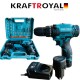 Акумулаторен Винтоверт KRAFTROYAL Двускоростен Безжична Бормашина 24V 5,0AH + Накрайници 2 броя батерии и зарядно в куфар Акумулаторен Винтоверт KRAFTROYAL Двускоростен Безжична Бормашина 24V 5,0AH + Накрайници 2 броя батерии и зарядно в куфар