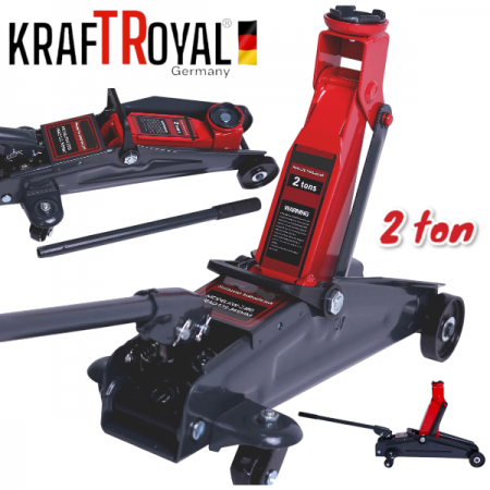 Професионален Нископрофилен Крик 2 тона KRAFT ROYAL 135-495мм Тип Крокодил