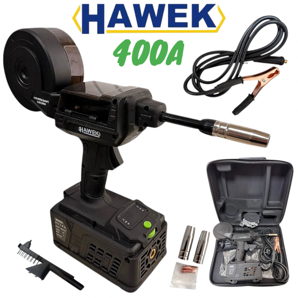 Телоподаващо Тип Пистолет Инверторен Електрожен Професионален 400A HAWEK Ръчен Заваръчен Апарат